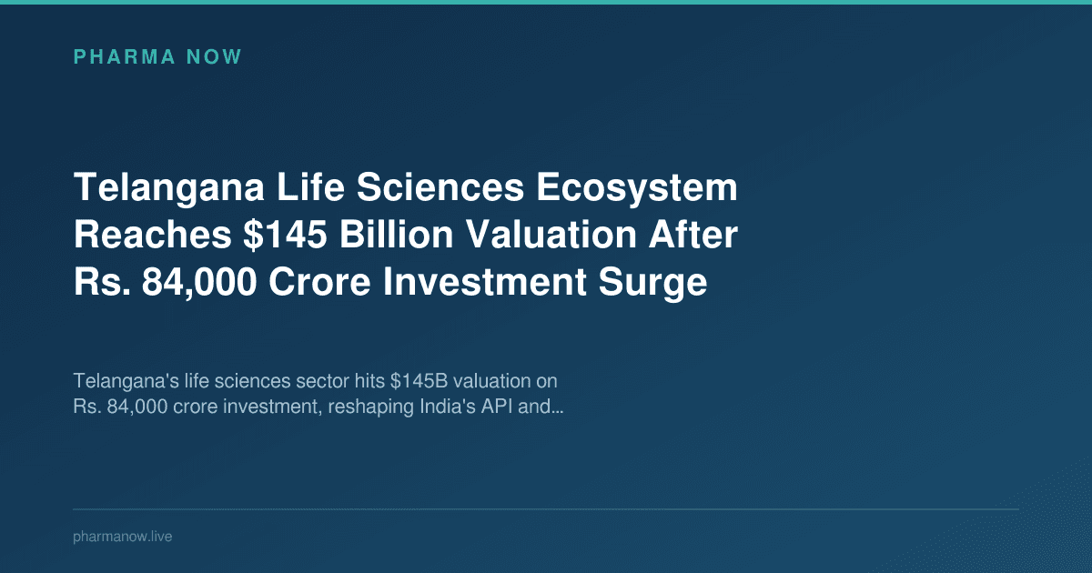 Telangana Life Sciences Ecosystem Reaches $145 Billion Valuation After Rs. 84,000 Crore Investment Surge Telangana Life Sciences Ecosystem Reaches $145 Billion Valuation After Rs. 84,000 Crore Investment Surge