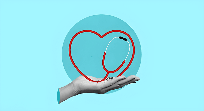 Upskilling & Reskilling for Future Pharma Jobs — Pharma Now Hand holding a heart-shaped stethoscope symbolising care in pharma careers