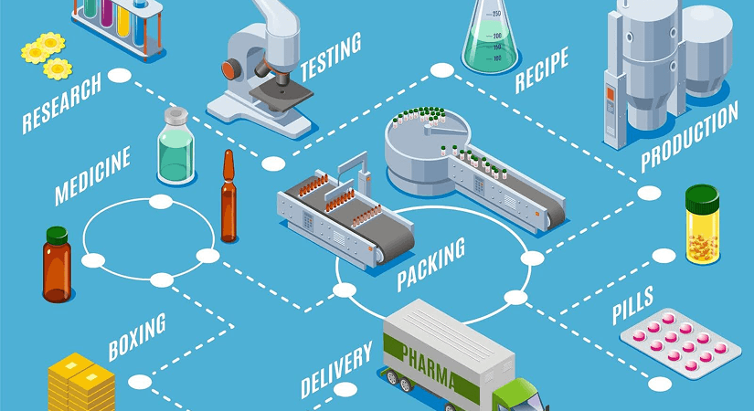 Breaking Pharma Silos: The Power of Cross-Functional Alignment Pharma leadership team reviewing integrated dashboards across R&D, quality, and manufacturing