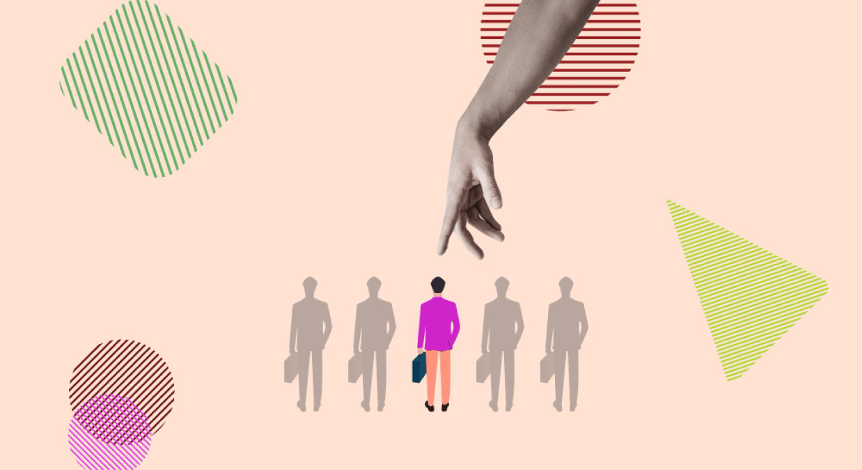 Hand pointing to a person for business hiring Hand pointing to a person for business hiring