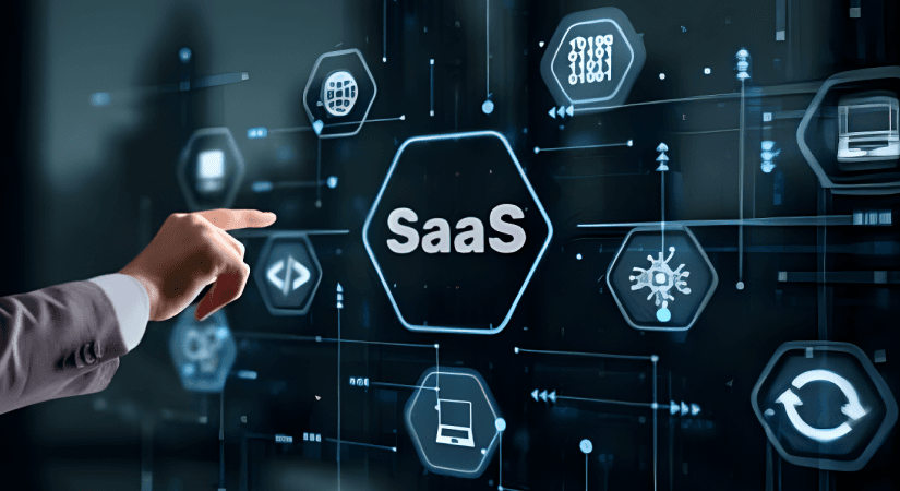 Choosing the Right GxP SaaS Provider | Cloud Compliance Guide A professional pointing at a SaaS cloud technology interface representing GxP compliance