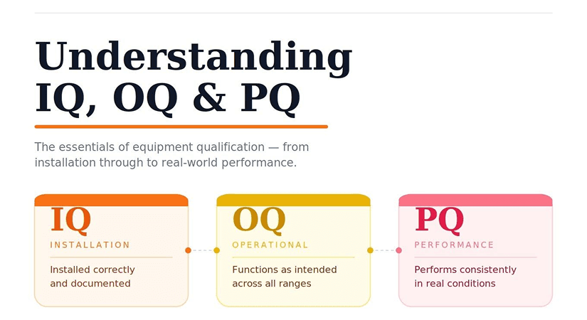 Understanding IQ OQ & PQ | Equipment Qualification & Validation Guide Understanding IQ OQ and PQ equipment qualification essentials from installation through to real world performance